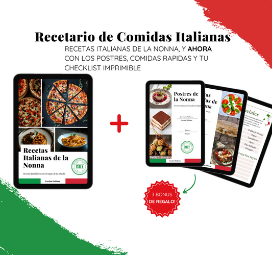 Recetas Italianas de la Nonna + 3 Bonus